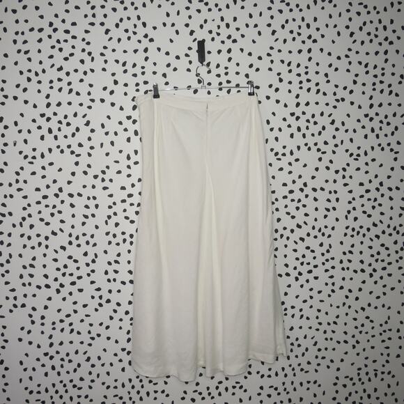 Spiegel White Linen Boho A-Line Midi Skirt - Picture 3 of 6